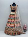 DESIGNER GEORGETTE CHAIN SEQUENCE WORK LEHENGA CHOLI WITH DUPATTA WEDDING WEAR WHOLESALE PRICE ETHNIC GARMENT (3)