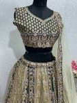 DESIGNER GEORGETTE CHAIN SEQUENCE WORK WITH REAL MIRROR HAND WORK LEHENGA CHOLI WITH DUPATTA WEDDING WEAR WHOLESALE PRICE ETHNIC GARMENT (3)