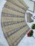 DESIGNER GEORGETTE CHAIN SEQUENCE WORK WITH REAL MIRROR HAND WORK LEHENGA CHOLI WITH DUPATTA WEDDING WEAR WHOLESALE PRICE ETHNIC GARMENT (3)