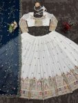 DESIGNER GEORGETTE CODING DORI WITH THREAD AND SEQUENCE WORK LEHENGA CHOLI WITH DUPATTA WEDDING WEAR WHOLESALE PRICE ETHNIC GARMENT (3)