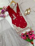 DESIGNER GEORGETTE CODING SEQUENCE EMBROIDERY WORK TOP SHARARA WITH DUPATTA FESTIVE WEAR WHOLESALE PRICE ETHNIC GARMENT (5)