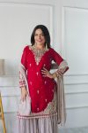 DESIGNER GEORGETTE CODING SEQUENCE EMBROIDERY WORK TOP SHARARA WITH DUPATTA FESTIVE WEAR WHOLESALE PRICE ETHNIC GARMENT (5)