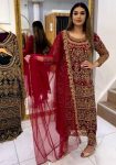 DESIGNER GEORGETTE EMBROIDERY HAND WORK TOP BOTTOM WITH DUPATTA PARTY WEAR WHOLESALE PRICE ETHNIC GARMENT (3)
