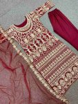 DESIGNER GEORGETTE EMBROIDERY HAND WORK TOP BOTTOM WITH DUPATTA PARTY WEAR WHOLESALE PRICE ETHNIC GARMENT (3)