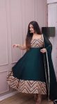DESIGNER GEORGETTE EMBROIDERY SEQUENCE LACE WORK GOWN WITH DUPATTA PARTY WEAR WHOLESALE PRICE ETHNIC GARMENT (3)