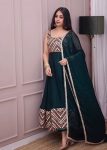 DESIGNER GEORGETTE EMBROIDERY SEQUENCE LACE WORK GOWN WITH DUPATTA PARTY WEAR WHOLESALE PRICE ETHNIC GARMENT (3)