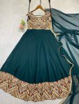 DESIGNER GEORGETTE EMBROIDERY SEQUENCE LACE WORK GOWN WITH DUPATTA PARTY WEAR WHOLESALE PRICE ETHNIC GARMENT (3)