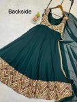 DESIGNER GEORGETTE EMBROIDERY SEQUENCE LACE WORK GOWN WITH DUPATTA PARTY WEAR WHOLESALE PRICE ETHNIC GARMENT (3)