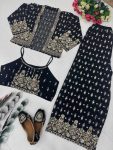 DESIGNER GEORGETTE EMBROIDERY SEQUENCE WORK BLOUSE PALAZZO WITH KOTI PARTY WEAR WHOLESALE PRICE ETHNIC GARMENT (5)