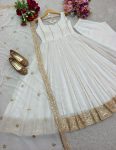 DESIGNER GEORGETTE EMBROIDERY SEQUENCE WORK GOWN BOTTOM WITH DUPATTA PARTY WEAR WHOLESALE PRICE ETHNIC GARMENT (3)