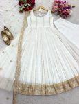 DESIGNER GEORGETTE EMBROIDERY SEQUENCE WORK GOWN BOTTOM WITH DUPATTA PARTY WEAR WHOLESALE PRICE ETHNIC GARMENT (3)