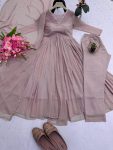 DESIGNER GEORGETTE EMBROIDERY SEQUENCE WORK GOWN BOTTOM WITH DUPATTA PARTY WEAR WHOLESALE PRICE ETHNIC GARMENT (4)