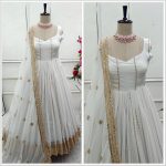 DESIGNER GEORGETTE EMBROIDERY SEQUENCE WORK GOWN BOTTOM WITH DUPATTA PARTY WEAR WHOLESALE PRICE ETHNIC GARMENT (3)