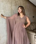 DESIGNER GEORGETTE EMBROIDERY SEQUENCE WORK GOWN BOTTOM WITH DUPATTA PARTY WEAR WHOLESALE PRICE ETHNIC GARMENT (4)