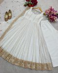 DESIGNER GEORGETTE EMBROIDERY SEQUENCE WORK GOWN BOTTOM WITH DUPATTA PARTY WEAR WHOLESALE PRICE ETHNIC GARMENT (3)