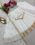 DESIGNER GEORGETTE EMBROIDERY SEQUENCE WORK GOWN BOTTOM WITH DUPATTA PARTY WEAR WHOLESALE PRICE ETHNIC GARMENT (3)