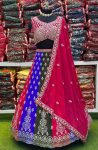 DESIGNER GEORGETTE EMBROIDERY SEQUENCE WORK LEHENGA CHOLI WITH DUPATTA PARTY WEAR WHOLESALE PRICE ETHNIC GARMENT (4)