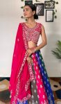 DESIGNER GEORGETTE EMBROIDERY SEQUENCE WORK LEHENGA CHOLI WITH DUPATTA PARTY WEAR WHOLESALE PRICE ETHNIC GARMENT (4)