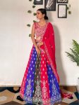 DESIGNER GEORGETTE EMBROIDERY SEQUENCE WORK LEHENGA CHOLI WITH DUPATTA PARTY WEAR WHOLESALE PRICE ETHNIC GARMENT (4)