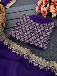 DESIGNER GEORGETTE EMBROIDERY SEQUENCE WORK SAREE WITH UNSTITCHED BLOUSE PARTY WEAR WHOLESALE PRICE ETHNIC GARMENT (3)