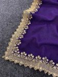 DESIGNER GEORGETTE EMBROIDERY SEQUENCE WORK SAREE WITH UNSTITCHED BLOUSE PARTY WEAR WHOLESALE PRICE ETHNIC GARMENT (3)