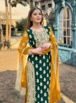 DESIGNER GEORGETTE EMBROIDERY SEQUENCE WORK TOP PALAZZO WITH DUPATTA FESTIVE WEAR WHOLESALE PRICE ETHNIC GARMENT (2)