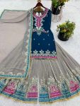 DESIGNER GEORGETTE EMBROIDERY SEQUENCE WORK TOP PALAZZO WITH DUPATTA FESTIVE WEAR WHOLESALE PRICE ETHNIC GARMENT (4)