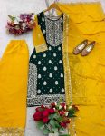 DESIGNER GEORGETTE EMBROIDERY SEQUENCE WORK TOP PALAZZO WITH DUPATTA FESTIVE WEAR WHOLESALE PRICE ETHNIC GARMENT (2)