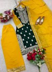 DESIGNER GEORGETTE EMBROIDERY SEQUENCE WORK TOP PALAZZO WITH DUPATTA FESTIVE WEAR WHOLESALE PRICE ETHNIC GARMENT (2)