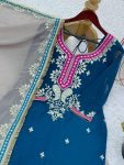 DESIGNER GEORGETTE EMBROIDERY SEQUENCE WORK TOP PALAZZO WITH DUPATTA FESTIVE WEAR WHOLESALE PRICE ETHNIC GARMENT (4)