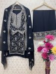 DESIGNER GEORGETTE EMBROIDERY SEQUENCE WORK TOP PALAZZO WITH DUPATTA PARTY WEAR WHOLESALE PRICE ETHNIC GARMENT (5)