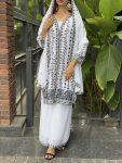 DESIGNER GEORGETTE EMBROIDERY SEQUENCE WORK TOP PALAZZO WITH DUPATTA PARTY WEAR WHOLESALE PRICE ETHNIC GARMENT (4)