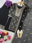 DESIGNER GEORGETTE EMBROIDERY SEQUENCE WORK TOP PALAZZO WITH DUPATTA PARTY WEAR WHOLESALE PRICE ETHNIC GARMENT (5)