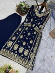 DESIGNER GEORGETTE EMBROIDERY SEQUENCE WORK TOP PALAZZO WITH DUPATTA PARTY WEAR WHOLESALE PRICE ETHNIC GARMENT (5)