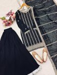 DESIGNER GEORGETTE EMBROIDERY SEQUENCE WORK TOP PALAZZO WITH DUPATTA PARTY WEAR WHOLESALE PRICE ETHNIC GARMENT (3)
