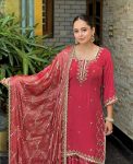 DESIGNER GEORGETTE EMBROIDERY SEQUENCE WORK TOP SHARARA WITH DUPATTA FESTIVE WEAR WHOLESALE PRICE ETHNIC GARMENT (2)