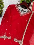 DESIGNER GEORGETTE EMBROIDERY SEQUENCE WORK WITH MOTI WORK TOP PALAZZO WITH DUPATTA FESTIVE WEAR WHOLESALE PRICE ETHNIC GARMENT (8)