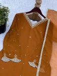 DESIGNER GEORGETTE EMBROIDERY SEQUENCE WORK WITH MOTI WORK TOP PALAZZO WITH DUPATTA FESTIVE WEAR WHOLESALE PRICE ETHNIC GARMENT (3)