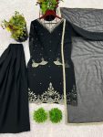 DESIGNER GEORGETTE EMBROIDERY SEQUENCE WORK WITH MOTI WORK TOP PALAZZO WITH DUPATTA FESTIVE WEAR WHOLESALE PRICE ETHNIC GARMENT (2)