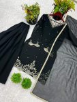 DESIGNER GEORGETTE EMBROIDERY SEQUENCE WORK WITH MOTI WORK TOP PALAZZO WITH DUPATTA FESTIVE WEAR WHOLESALE PRICE ETHNIC GARMENT (2)