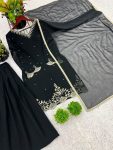 DESIGNER GEORGETTE EMBROIDERY SEQUENCE WORK WITH MOTI WORK TOP PALAZZO WITH DUPATTA FESTIVE WEAR WHOLESALE PRICE ETHNIC GARMENT (2)