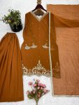 DESIGNER GEORGETTE EMBROIDERY SEQUENCE WORK WITH MOTI WORK TOP PALAZZO WITH DUPATTA FESTIVE WEAR WHOLESALE PRICE ETHNIC GARMENT (3)