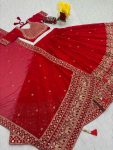 DESIGNER GEORGETTE EMBROIDERY THREAD AND SEQUENCE WORK LEHENGA CHOLI WITH DUPATTA WEDDING WEAR WHOLESALE PRICE ETHNIC GARMENT (3)