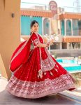 DESIGNER GEORGETTE EMBROIDERY THREAD AND SEQUENCE WORK LEHENGA CHOLI WITH DUPATTA WEDDING WEAR WHOLESALE PRICE ETHNIC GARMENT (3)