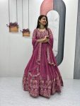 DESIGNER GEORGETTE EMBROIDERY THREAD WORK GOWN WITH DUPATTA FESTIVE WEAR WHOLESALE PRICE ETHNIC GARMENT (2)