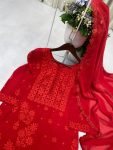DESIGNER GEORGETTE EMBROIDERY WORK TOP BOTTOM WITH DUPATTA FESTIVE WEAR WHOLESALE PRICE ETHNIC GARMENT (4)