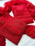 DESIGNER GEORGETTE EMBROIDERY WORK TOP BOTTOM WITH DUPATTA FESTIVE WEAR WHOLESALE PRICE ETHNIC GARMENT (4)
