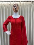 DESIGNER GEORGETTE EMBROIDERY WORK TOP BOTTOM WITH DUPATTA FESTIVE WEAR WHOLESALE PRICE ETHNIC GARMENT (4)