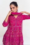 DESIGNER GEORGETTE EMBROIDERY WORK TOP PALAZZO WITH DUPATTA PARTY WEAR WHOLESALE PRICE ETHNIC GARMENT (1)