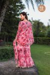 DESIGNER GEORGETTE FLORAL PRINTED EMBROIDERY WORK TOP SHARARA WITH DUPATTA PARTY WEAR WHOLESALE PRICE ETHNIC GARMENT (9)